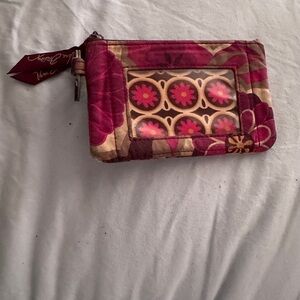 Vera Bradley Pink and Brown Floral Pouch